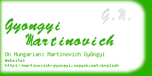 gyongyi martinovich business card
